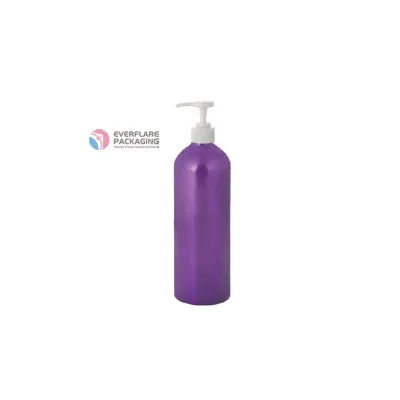 Wholesale custom purple empty lotion shampoo aluminum airless cream brush bottle 500 ml