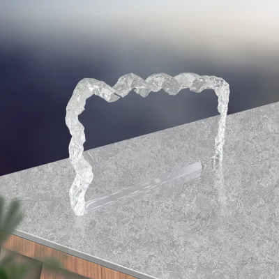 High Quality K9 Crystal Clear Transparent Carved Etched Iceberg Block with Irregular Shape for Graduation Gifts Home Decorations