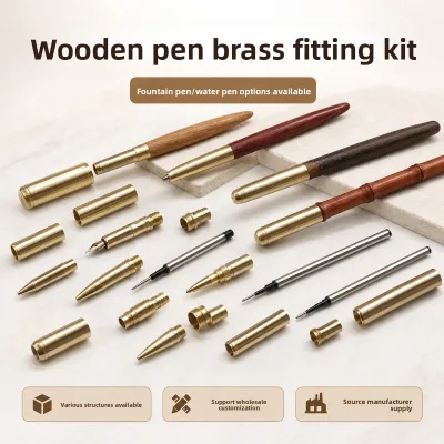 OEM ODM Brass Pen Kits DIY Self Assembly Barrels Tubeless Brass Fountain Pen Kits Handcraft Woodturning Sierra Pen Turning Kits