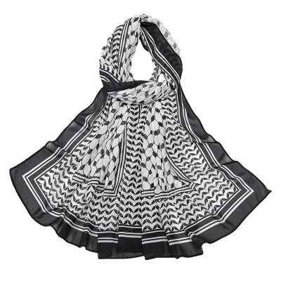 Palestine Keffiyeh Scarf Chiffon Modest Muslim Lady Hijab Summer Durable Wholesale