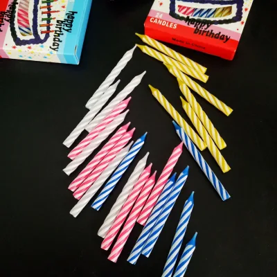 Factory Direct Wholesale New Rainbow Color 24pcs Stick Spiral Happy Birthday Gift Set Cake Candle