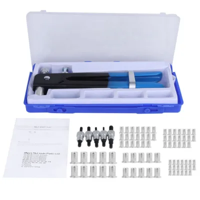 106PCS Nut Repair Manual Pull Cap Gun Rivet Nut Set Manual Nut Gun Set Gun Blind Rivet Hand Tool