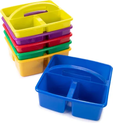 Rainbow Plastic Basket Portable Storage Basket Classroom Stationery Basket