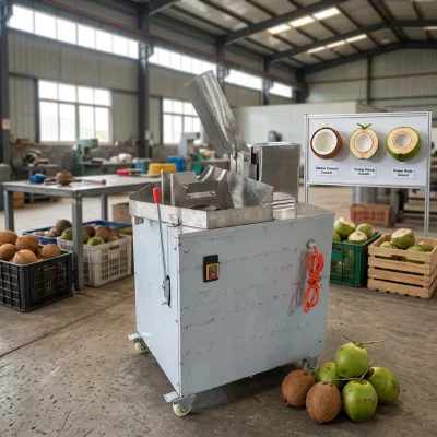 Reasonable Size Coconut Half Cutting Machine of 73*57*97cm for Installation Inside Large-Scale Coconut Processing Workshops
