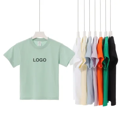 New Boys Girls Plain T Shirt Kids T-Shirt Neck Short Sleeve Casual Children's T-shirt