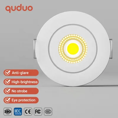 New Product Ultra Thin Commercial Lighting Cloakroom Cabinets Black White Aluminum 3W Ceiling Recessed Mini LED Spotlight