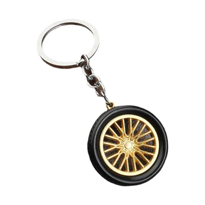 Tyre-shaped Keychain Plastic Car Key Rings Bag Pendants Soft Rubber Novelty PVC Alloy Decoration Gift Letterpress Printing DEEK