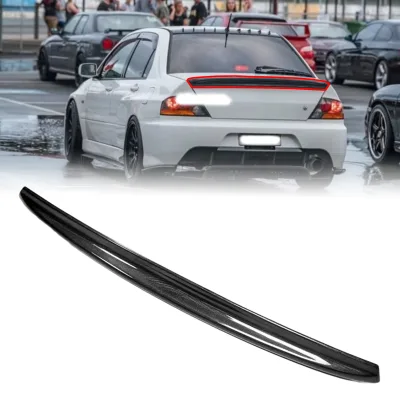 EVO 7 8 9 Type 2 Carbon Fiber Roof-Mounted Rear Spoiler for Mitsubishi (Original Spoiler No Need Be Moved)