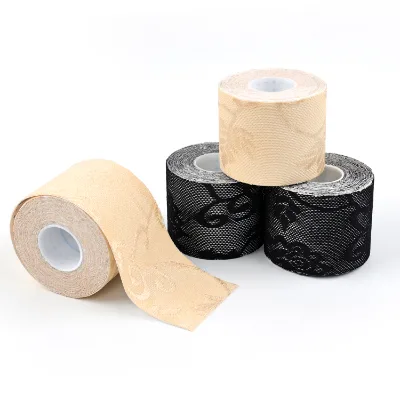 Women Rose Decorate Push up Nipple Cover Lace Boob Tape Breast Lift Boob Tape