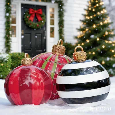 60cm High Quality Foam PVC Inflatable Christmas Balloon for Festive Decorations