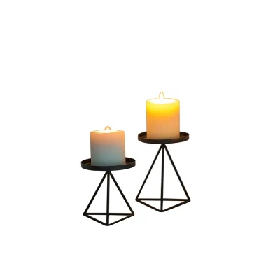 Customized 2pcs Simple Tripod Metal Candle Holder Christmas Gift Empty Tea Light Candle Holder for Table Decorations