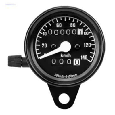 Premium Classic Universal Dual Trip Analog Dashboard Gauge Durable Replacement Motorcycle Speedometer Odometer