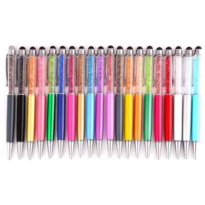 China Cheap Drop Shipping Popular Hot Sell Nice Lady Creative Fashion Gift 2 in 1 Crystal Stylus Ball Pen With Custom logo