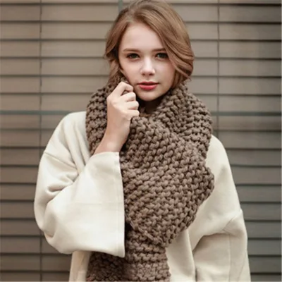 Brand Women Winter Scarf Warm Solid Long Handmade Scarves Bufandas Mujer Foulard Femme Hijab
