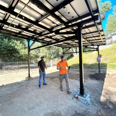 Solar Racking System Waterproof PV Carport Open Field Certified Custom OEM