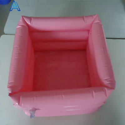 Factory OEM customize design printing PVC puff inflatable cubic foot bath pool basin foot wash pool folding portable