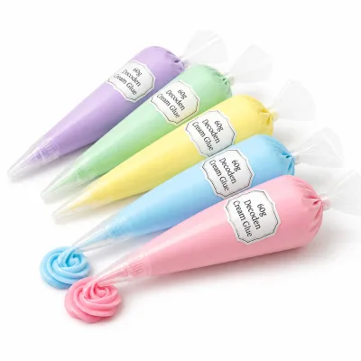 60g Cream Glue Piping Bag Set Non Toxic Quick Dry Soft Adhesive for DIY Phone Case Craft