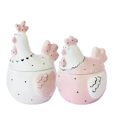 Ceramic Cookie Jar Rooster Cookie Jar Ceramic Biscuit Treat Jar Chicken Shaped Egg Storage Basket Hen Egg Holder