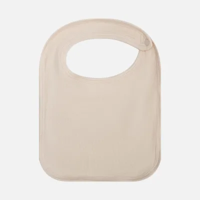 Custom Solid Color Unisex Knitted Breathable Button Closure Feeding Clean Baby Burp Cloth Bib Eco-Friendly Organic Cotton
