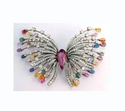 Silver butterfly Brooch Brooch butterfly Purple Rhinestone butterfly Brooch