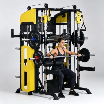 Lingxi Multi-Station Home Gym Fitness Equipment Steel Set Weightlifting Exercise Sports Training Smith Machine Cable Crossover