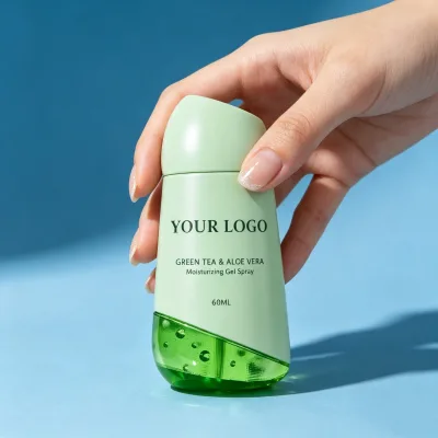 60ML Green Tea Aloe Vera Moisturizer Face Makeup Base Private Label Oil Free Liquid Moisturizing Gel Face Primer Spray