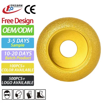 75mm Vacuum Brazed Diamond Hand Profile Wheel Cup Shape for Aluminum Grinding Shaping Beveling Deburring Polishing Metal Bonding