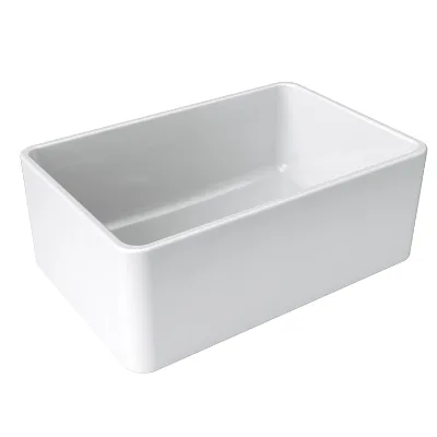 UPC 33' Inch Smooth Kitchen Sink Resin White Apron Kitchen Sink Pure Acrylic Sink Kitchen