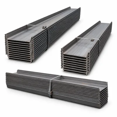 High Strength U Channel Steel Sheet Piling 400mm 600mm Pile Drivers to Put the Steel Piles in the Ground