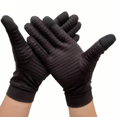 Full Finger Copper Compression Arthritis Gloves Touch Screen Palm Grips Hand Support for Carpal Tunnel Tendonitis Pain Relief