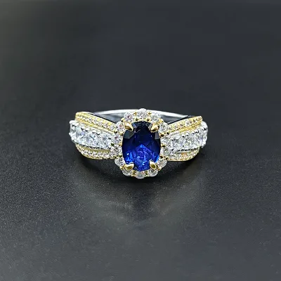 Fine Jewelry S925 Sterling Silver Lace Silver Ring 5A Zircon Oval Romantic Proposal Wedding Ring