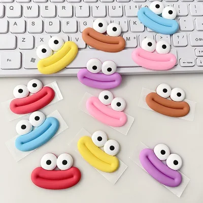 Silly Goofy Self-adhesive PVC Patch DIY Accessories Phone Cases Factory Wholesale Big Googly Eyes Sausage Lips Customized