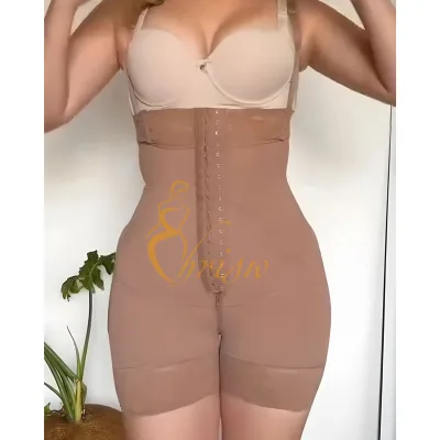 3 Rows Hook and Eye Tummy Shaping Body Shapers Detachable Strap Shapewear Shorts Zero Belly Modeling Belly Reducing Strap