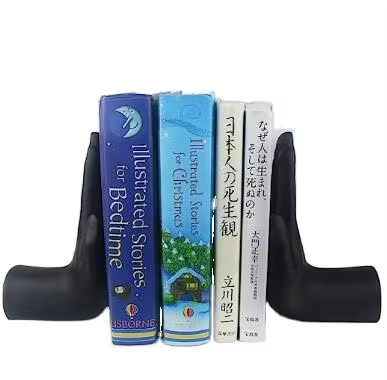 Decorative Bookends Hands Bookends, Black Book Ends Heavy Book Supports