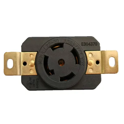 30A 277/480VAC 4 Pole 5 Wire Grounding Locking Receptacle NEMA L22-30R
