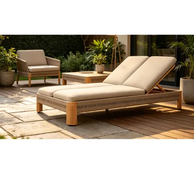 Teak + All-Weather Rope: the Double Chaise Built for Lasting Comfort