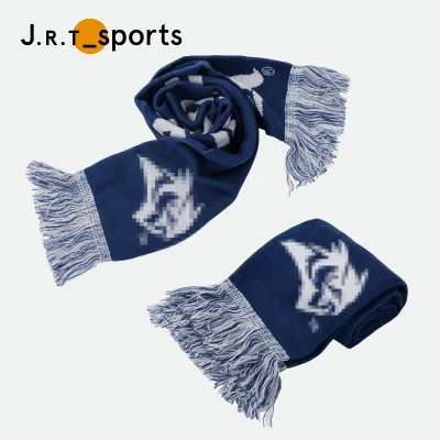 Wholesale Custom Logo Acrylic Football Fan Scarfs Football Knitted Scarves