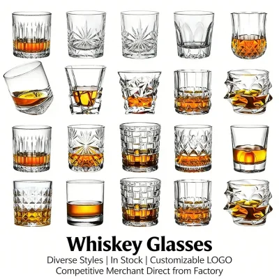 Lead Free Crystal Glass with Diamond Stone Glass Cup Whiskey Shot Glasses Cup Liqueur Whisky Glass Cups for bar Restaurant