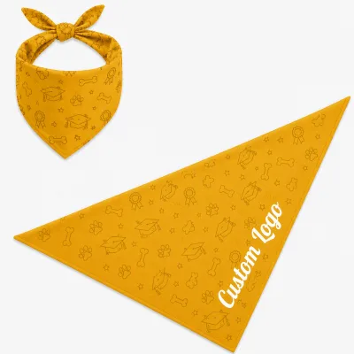 Custom Cotton Pet Bandana Triangular Dog Cat Scarf Pet Accessory for Daily Wear