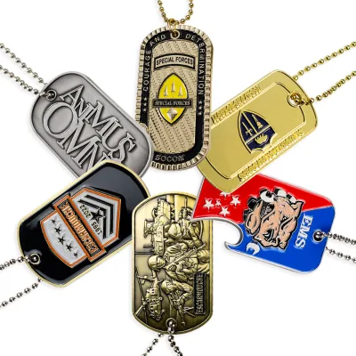 Hot Sales Customized logo Stainless Steel  Pets ID Necklace Metal Enamel Dog Id Tags Pendant for Engraving