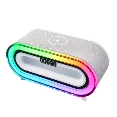 Multi-Function 3 in 1 Magnetic Wireless Charger Alarm Clock LED Wireless Bluetooth Speaker RGB Night Light Gift Colorful Speaker
