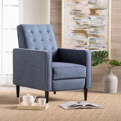 Accent Home Furniture Factory Direct Hotel Balcony Reclining Fabric Recliner Wood Living Room Leisure Lounge Sofa Chair