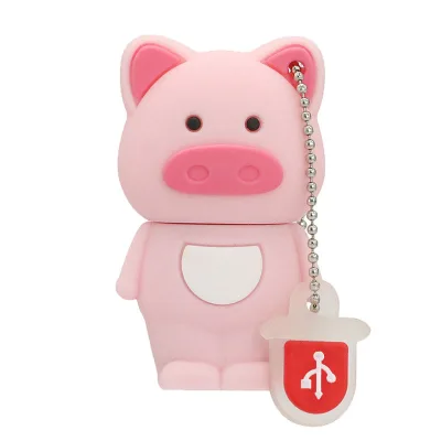Cartoon Pink Pig PVC USB 3.0 & 2.0 Flash Drive Promotional Gift with Dual Interface