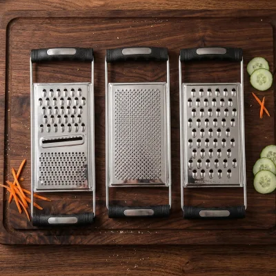 Professional Grade Stainless Steel Cheese Grater Three-in-one Set Vegetable Slicer Environmentally Friendly Kitchen Tools