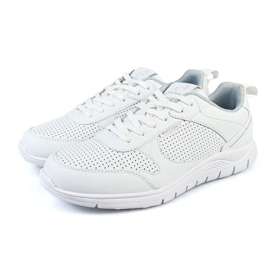 Fashionable White Classic Style Casual Shoes Walking Sneaker Microfiber Footwear