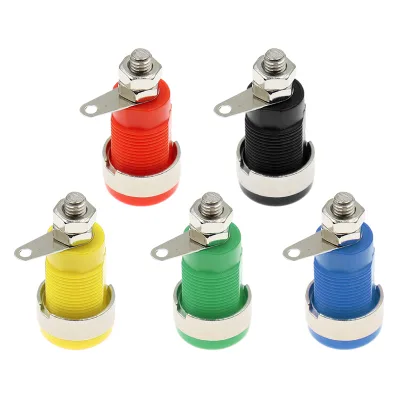 JIALUN 4mm Panel Mount Banana Socket M6 Binding Post with Screw Terminal & Solder Tab for Lab Instrument