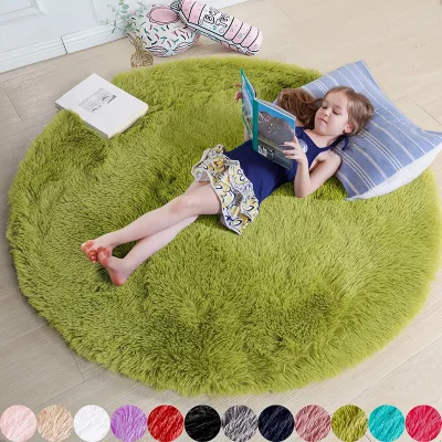 Soft Carpets Bedroom Floor Green Grass Carpet Indoor Shag Rugs Round Rug