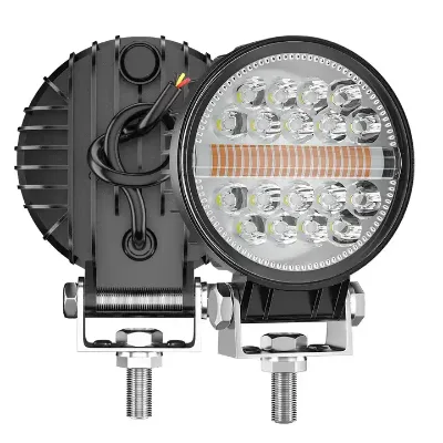High Power Waterproof IP68 Amber DRL 4 Inch 12V Offroad Led Work Lamp 34LEDs Round LED Driving Light for Jeep ATV SUV