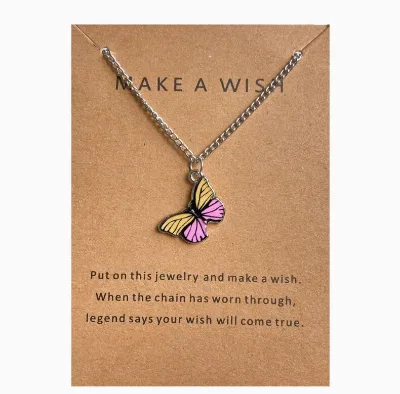 Hawaiian Style Bohemian Style Fashion Retro Women's Colorful Butterfly Pendant Necklace