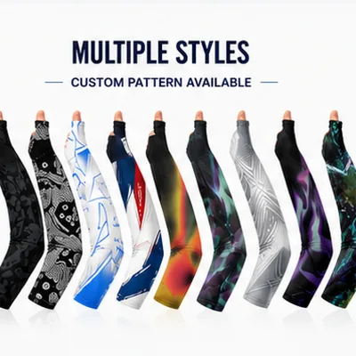 Custom UV Protection Arm Sleeves Exposed Finger Thumb Hole Cooling Sleeves for Cycling Running Fishing Outdoor Sports